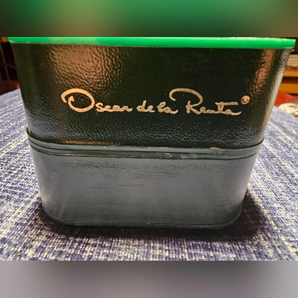 Oscar de la Renta green luxury watch box, formal, mad Men, vintage